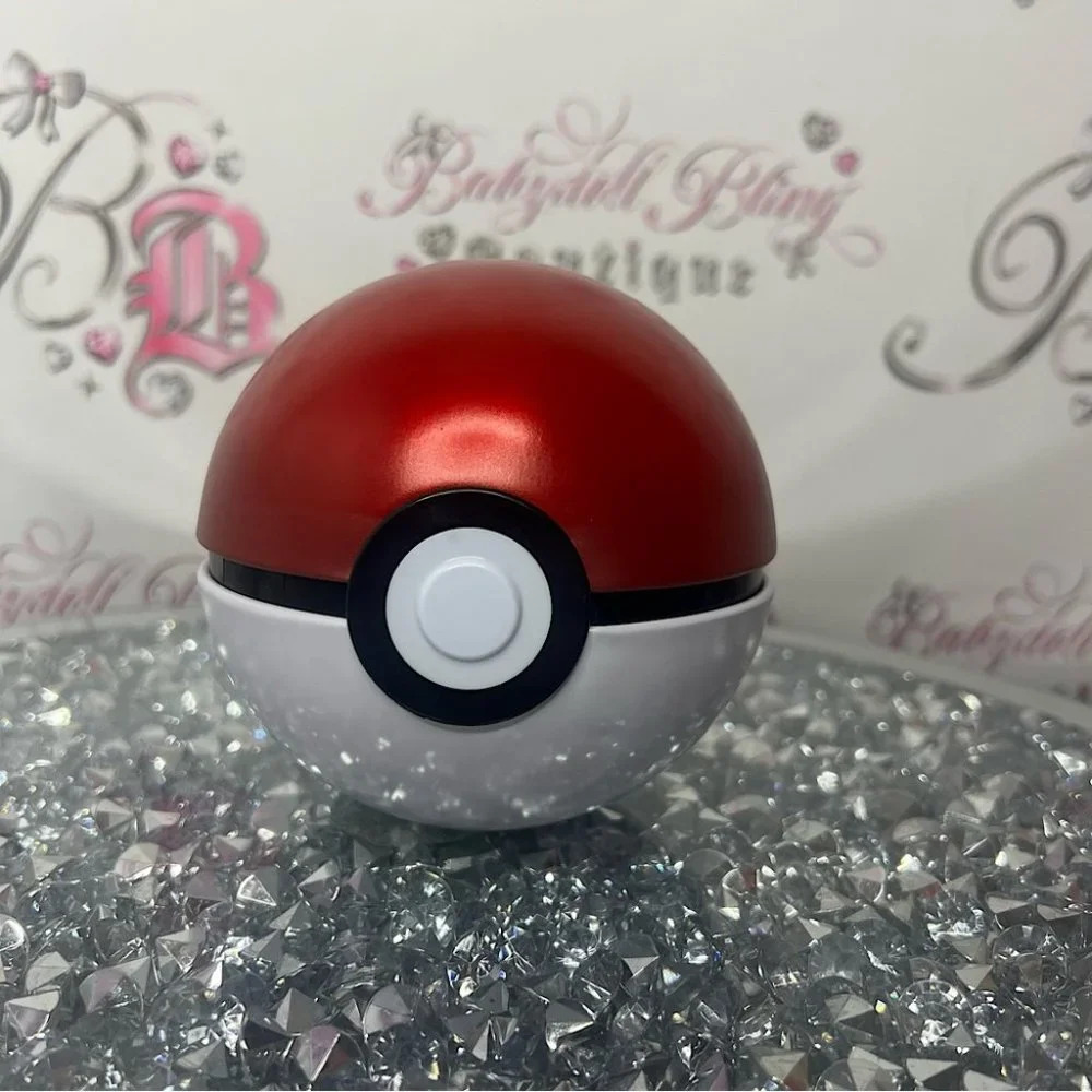 Pokémon storage container tin Pokémon ball red white silver black lid comes off
